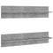 Wandschappen 2 st 80x11,5x18 cm bewerkt hout betongrijs