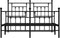 vidaXL - Bedframe - met - hoofd- - en - voeteneinde - metaal - zwart - 150x200 - cm