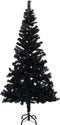 vidaXL - Kunstkerstboom - met - verlichting - en - kerstballen - 180 - cm - PVC - zwart
