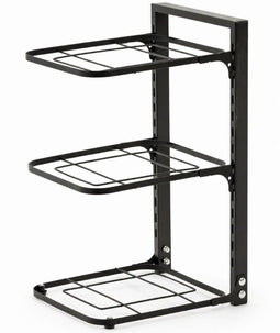 Ceruzo Verstelbaar Pannenrek - 3 Lagen - Ruimtebesparend - Zwart - Koolstofstaal - 23 x 27 x 43 cm