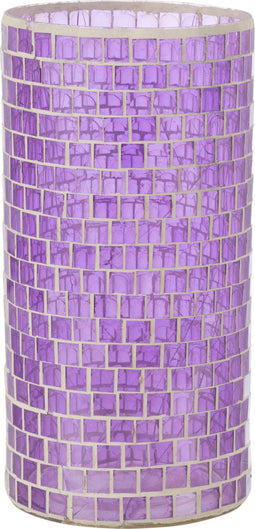 J-Line vaas Mozaiek Rond - glas - paars - 29 cm hoog