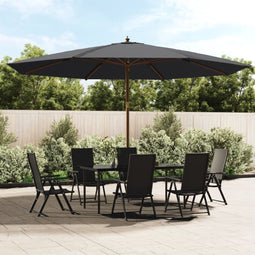 vidaXL - Parasol - met - houten - paal - 400x273 - cm - zwart