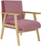 Armstoel DKD Home Decor Roze Polyester Hout MDF (61 x 63 x 77 cm)