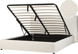 LAVAUR - Bed met opbergruimte - Off-white - 180 x 200 cm - Bouclé