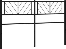 vidaXL - Hoofdbord - 140 - cm - metaal - zwart