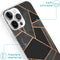 iMoshion Hoesje Geschikt voor iPhone 13 Pro Max Hoesje Siliconen - iMoshion Design hoesje - Zwart / Meerkleurig / Goud / Black Graphic
