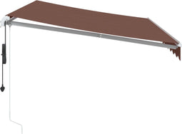 vidaXL - Luifel - automatisch - uittrekbaar - met - LED - 350x250 - cm - bruin