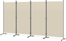 Angel Living Kamerscherm - 4 Panelen - 324 x 169 cm - Inklapbaar - Beige