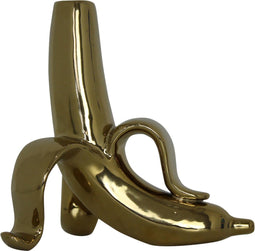 Housevitamin vaas 'banaan' - goud - bloemenvaas 15x15x13