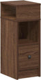 vidaXL - Nachtkastje - met - lade - 25x31x66 - cm - bruin - eikenkleurig