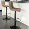 House Nordic Middelfart - Barkruk - Lichtbruin microvezel - Set van 2 (2 stuks)