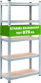 Monzana Stellingkast Metaal - Opbergrek 5 planken tot 875kg - Zilver