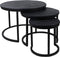 HSM Collection Salontafel District - ø67x46 - Zwart mangohout/ijzer - Set van 3