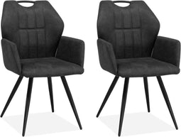 MX Sofa Eetkamerstoel Puck - Antraciet (set van 2 stoelen)