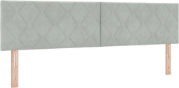 vidaXL - Hoofdbord - Diamant - Blokontwerp - Lichtgrijs - 180 - cm - Velours