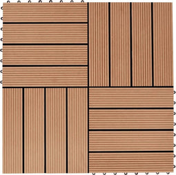 vidaXL - Terrastegels - 30x30 - cm - 1 - m² - HKC - teakkleur - 11 - st