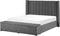 NOYERS - Tweepersoonsbed - Grijs - 160 x 200 cm - Fluweel