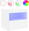 vidaXL - Nachtkastje - met - LED-verlichting - 50x40x45 - cm - wit