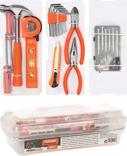 FX Tools Gereedschapset - 23-delig - oranje - gereedschapkoffer gevuld