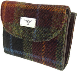 Dames Portemonnee Jura Bruin (Rust check) - Harris Tweed - Glen Appin of Scotland