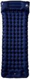 vidaXL - Kampeermatras - met - kussen - zelfopblazend - 1-persoons - marineblauw