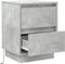 vidaXL - Nachtkasten - met - LED-lampen - 2 - stuks - - - Beton - Grijs - 39x34.5x50 - cm