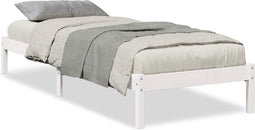 vidaXL - Bedframe - extra - lang - zonder - matras - grenenhout - wit - 90x220 - cm