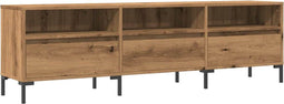 vidaXL - Tv-meubel - 150x30x44,5 - cm - bewerkt - hout - artisanaal - eikenkleur