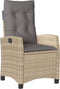 vidaXL - Tuinstoel - verstelbaar - met - kussens - poly - rattan - gemengd - beige