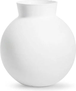 Eco vaas met kraag 'hooper' mat wit h22 d22 cm