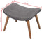 vidaXL Fauteuil met voetenbankje grijs stof