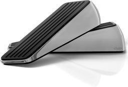 Moeve Deurstopper - Deurstoppers voor Binnen & Buiten - Rubber / RVS - 3,3 x 5 x 12 cm - Zilver (2 stuks)