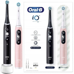 Braun Oral-B iO 3 - Elektrische tandenborstel - AI-technologie en interactief display - Zwart en Roze (2 stuks)