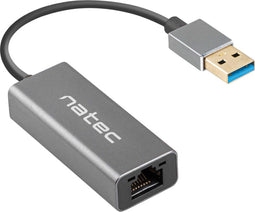Natec Cricket - Adapter USB naar Ethernet - USB 3.0 - Zwart