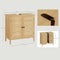 Eugad Badkamerkast Bamboo met 2 Deuren - Staande Waskast - Bamboe/Naturel - 60 x 30 x 60 cm