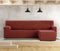 Hoes voor chaise longue met korte armleuning rechts Eysa JAZ Donkerrood 120 x 120 x 360 cm