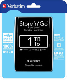Verbatim Store 'n' Go Ultra Slim - Externe harde schijf 1 TB - USB 3.0 - Zwart