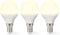 Nedis LED-Lamp E14 - G45 - 4.9 W - 470 lm - 2700 K - Warm Wit - Frosted - 3 Stuks