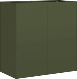 vidaXL - Plantenbak - 40x40x80 - cm - koudgewalst - staal - olijfgroen