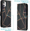 iMoshion Hoesje Geschikt voor iPhone 11 Hoesje Met Pasjeshouder - iMoshion Design Softcase Bookcase - Goud / Zwart / Black Graphic