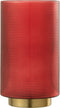 J-Line windlicht Geruit - kaarshouder - glas - rood/goud - large