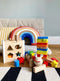 Small Foot - Houten Regenboog Wiebeltoren Spel