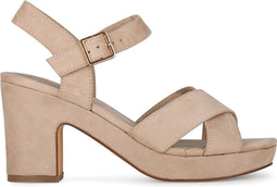 POSH by Poelman MARY - Sandalen met hak - Imitatiesuède - Beige