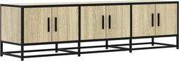vidaXL - Tv-meubel - 150x35x41 - cm - bewerkt - hout - metaal - sonoma - eikenkleurig