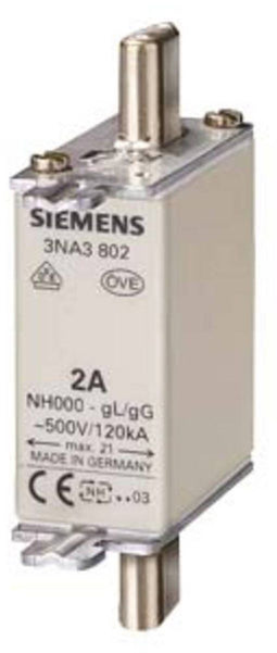 Siemens 3NA38328 Zekeringsinzetstuk Afmeting zekering : 0 125 A 400 V 3 stuk(s)