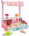 New Classic Toys® - Speelgoedwinkeltje IJskraam - Inclusief 3 hoorntjes 3 bolletjes ijs 3 ijslolly's en ijsschep - Hout (1 stuk)