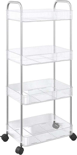 vidaXL - Opbergtrolley - 4-laags - 37x28x95 - cm - acryl - transparant