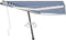 vidaXL - Luifel - handmatig - uittrekbaar - met - LED - 400x300 - cm - blauw - en - wit