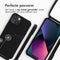 iMoshion Hoesje Geschikt voor iPhone 14 Hoesje Met Koord - iMoshion Siliconen design hoesje met koord - Zwart / Dandelion Black