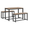 SoBuy Eettafelset - Eettafel met 2 Banken - 110 x 58 x 74 cm - Max. 150 kg - Bruin / Zwart